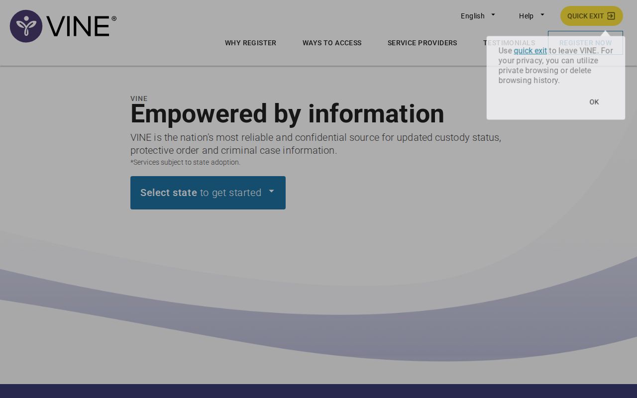 VINELink Alameda County site 5001 interface